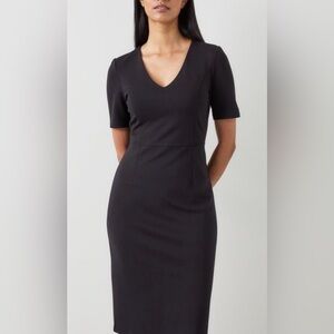Judith & Charles Classic V Neck Fitted Dress